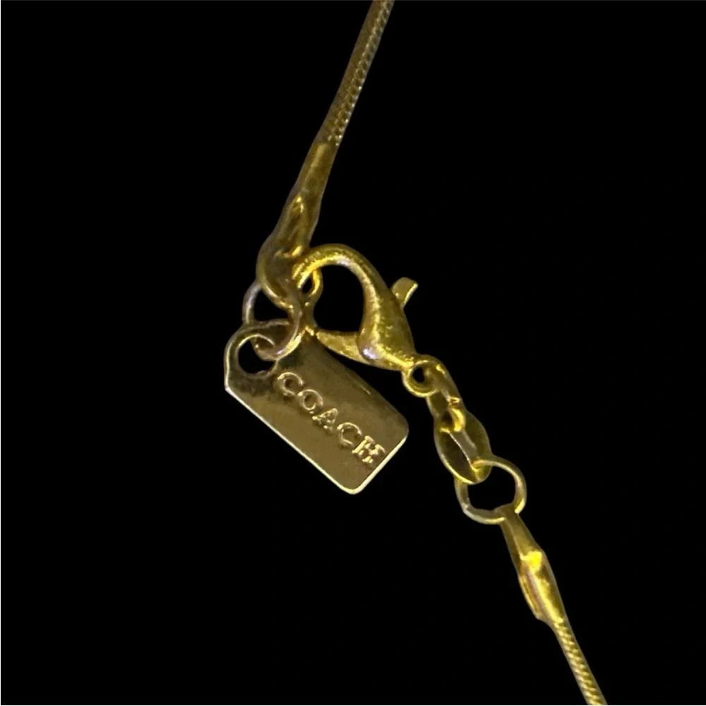 Coach gold-plated teddy bear pendant necklace